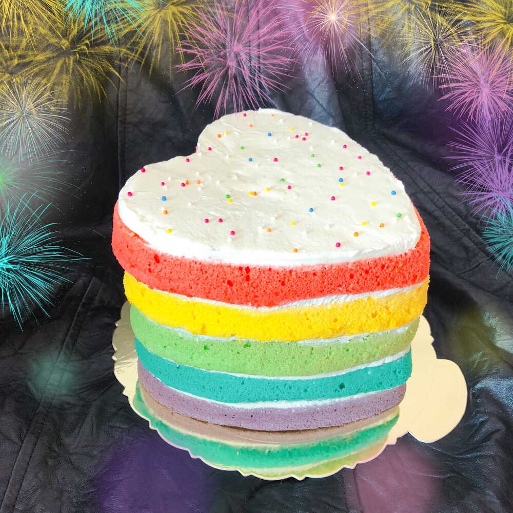 心形彩虹蛋糕的做法