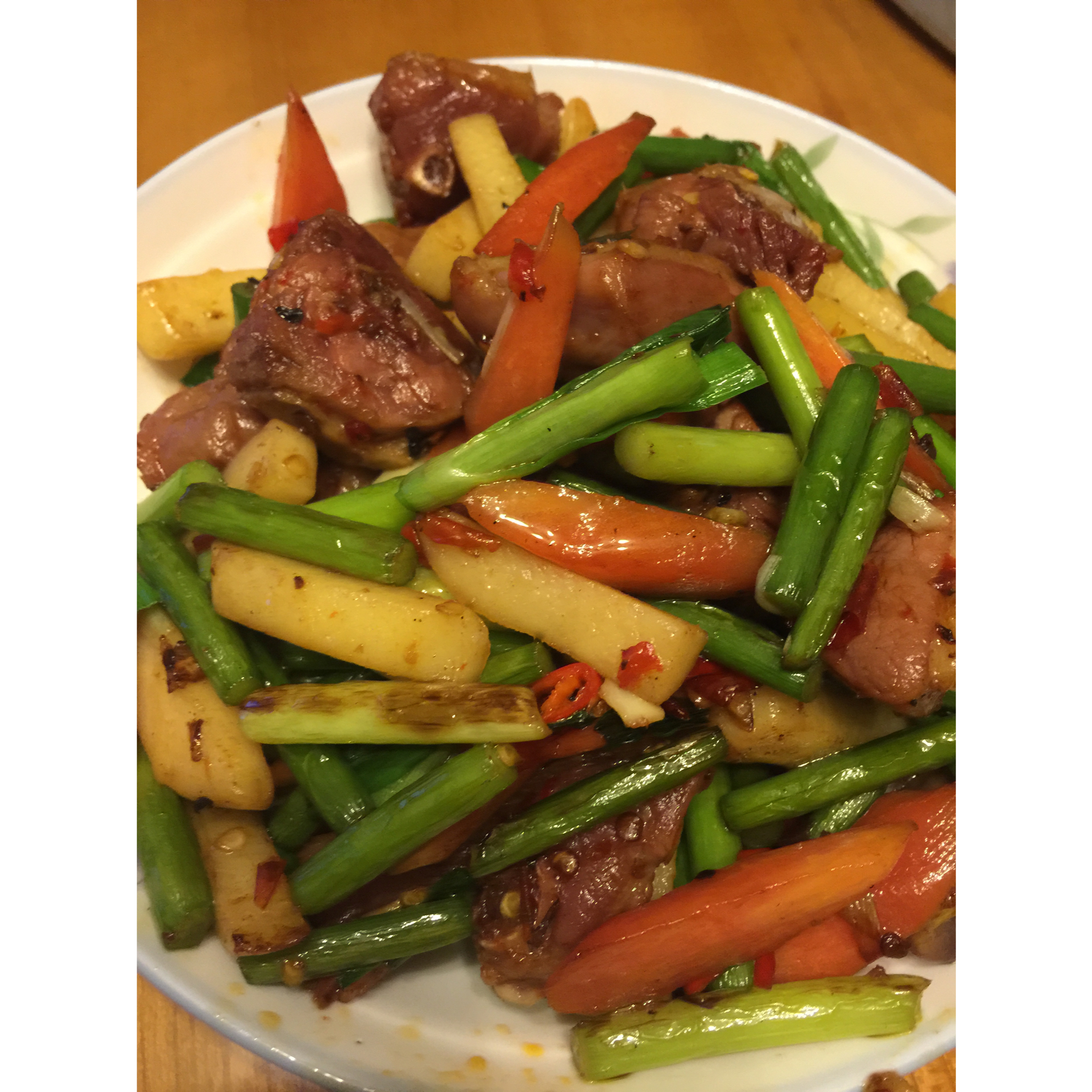 xixicherub做的蒜苗炒腊鸭腿