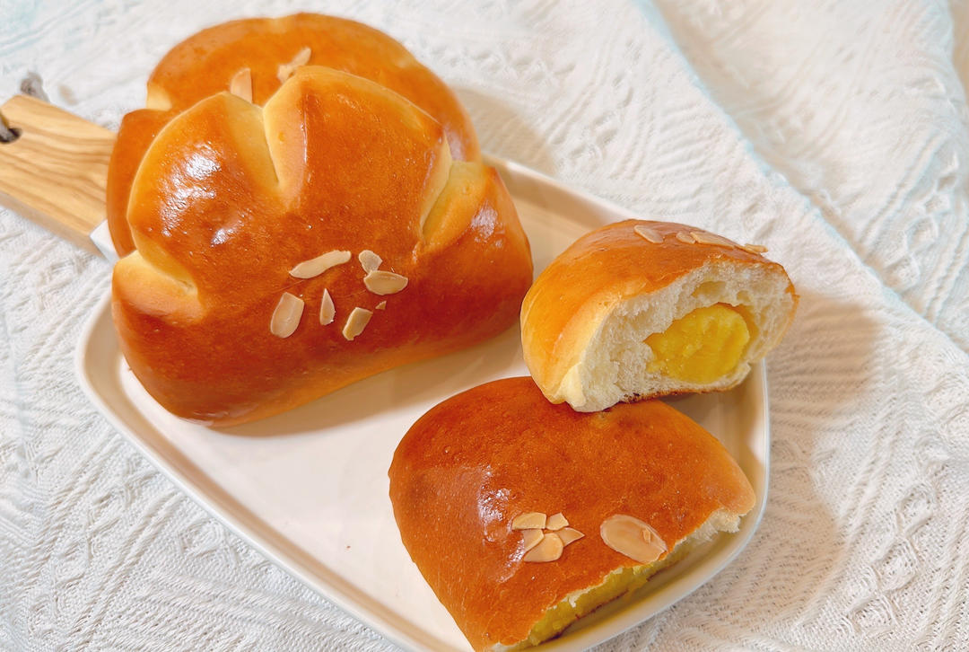 奶黄小餐包-一次发酵超好吃（附快手奶黄馅制作方法）