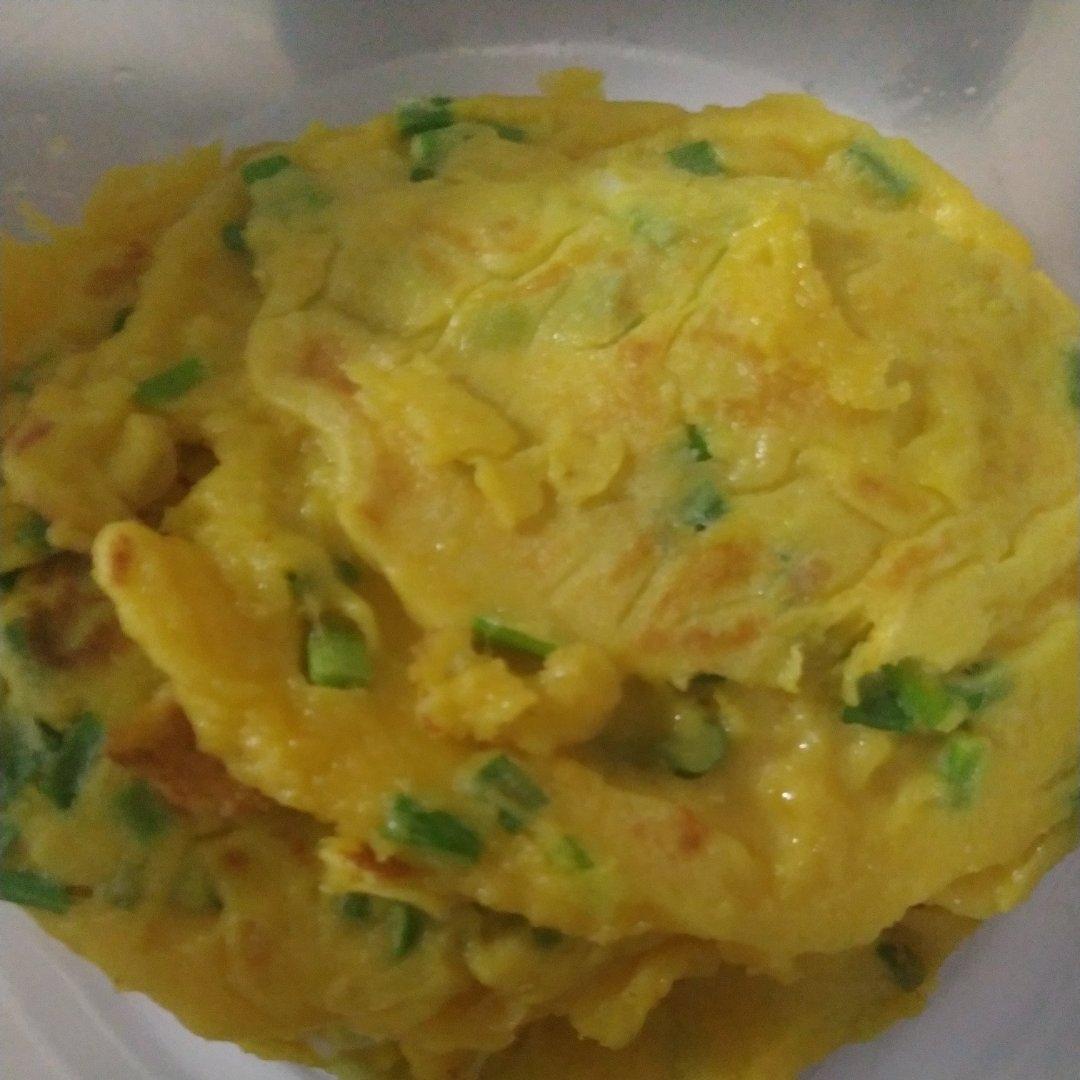 🔥一人食|不加一滴水的香葱鸡蛋饼做法