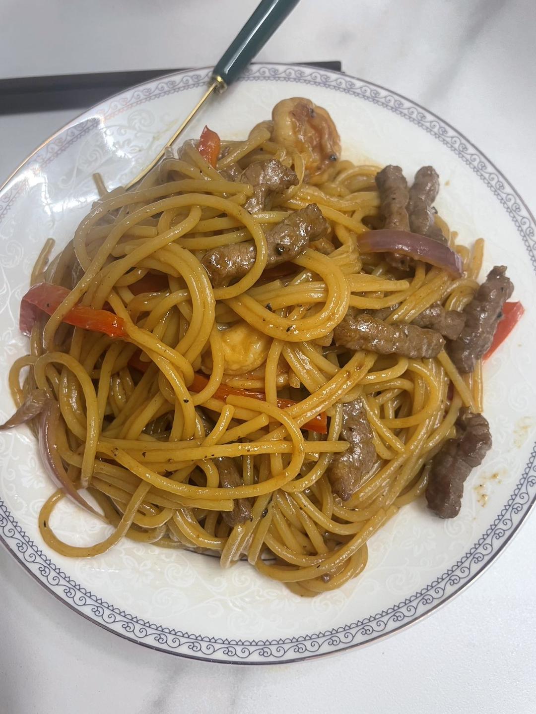 比餐厅好吃的黑椒牛柳意面🍝零失败简单教程