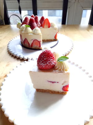 超简单的草莓芝士蛋糕的做法 步骤14