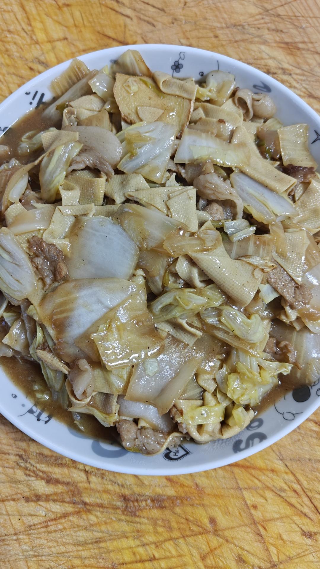 肉不换之醋溜白菜干豆腐