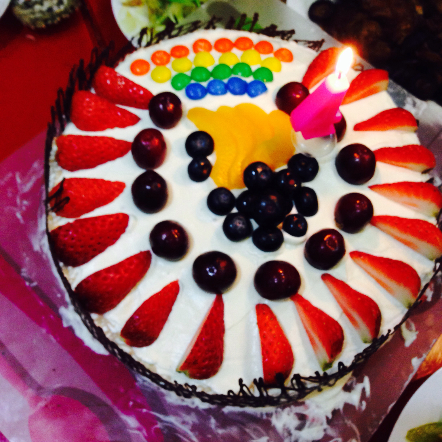 彩虹生日蛋糕