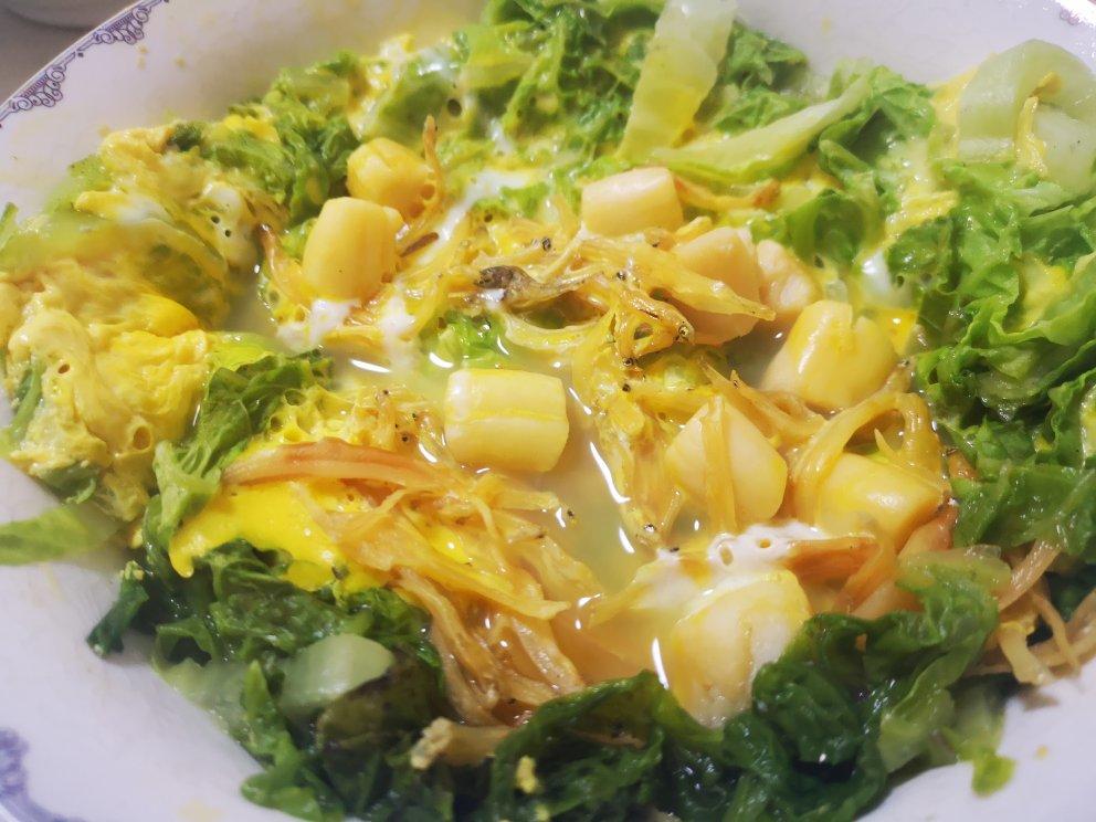 素赛螃蟹----干贝白菜滑蛋