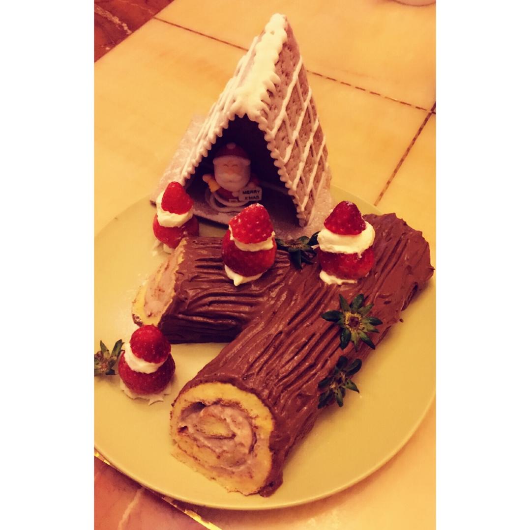 圣诞树根蛋糕~简单版