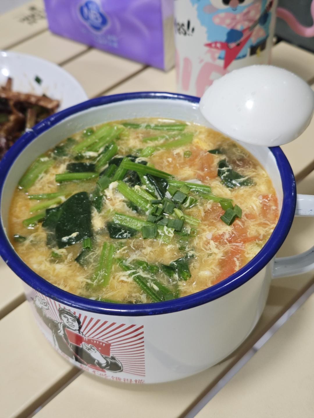 番茄菠菜鸡蛋汤