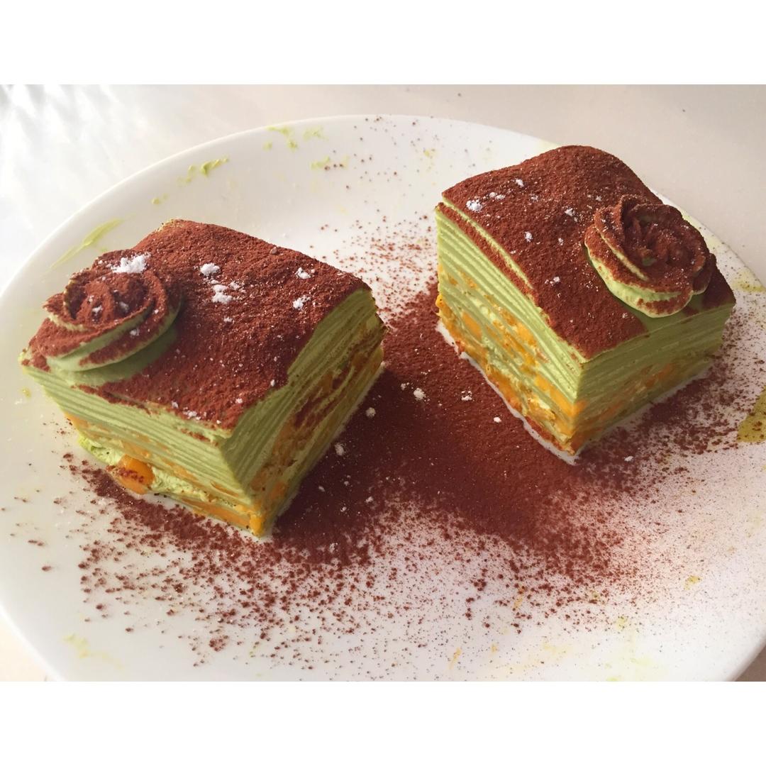 美味的煎蛋糕—抹茶千层蛋糕