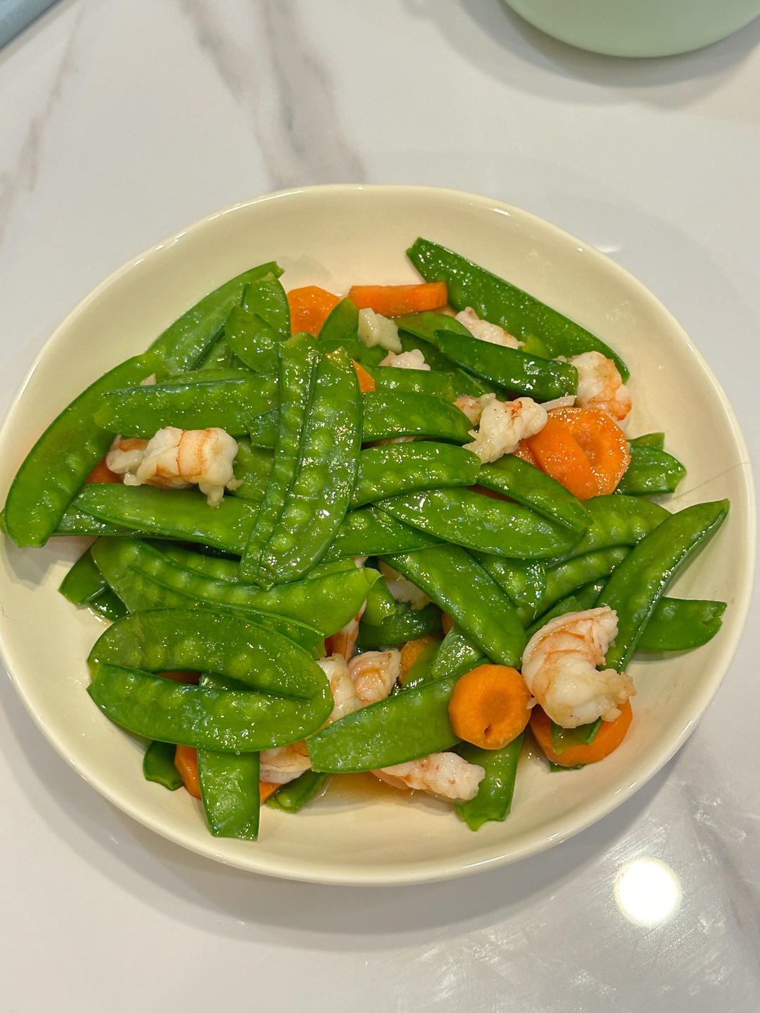 虾仁炒荷兰豆什锦