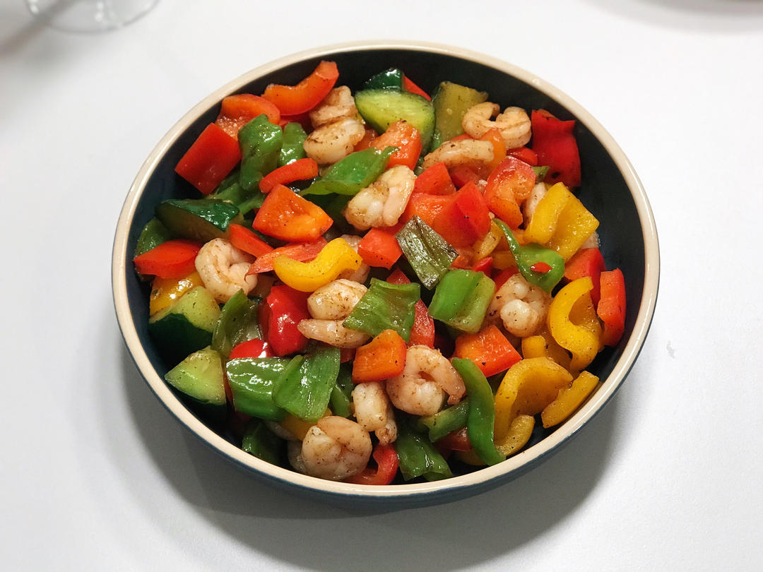 彩椒黄瓜炒虾仁