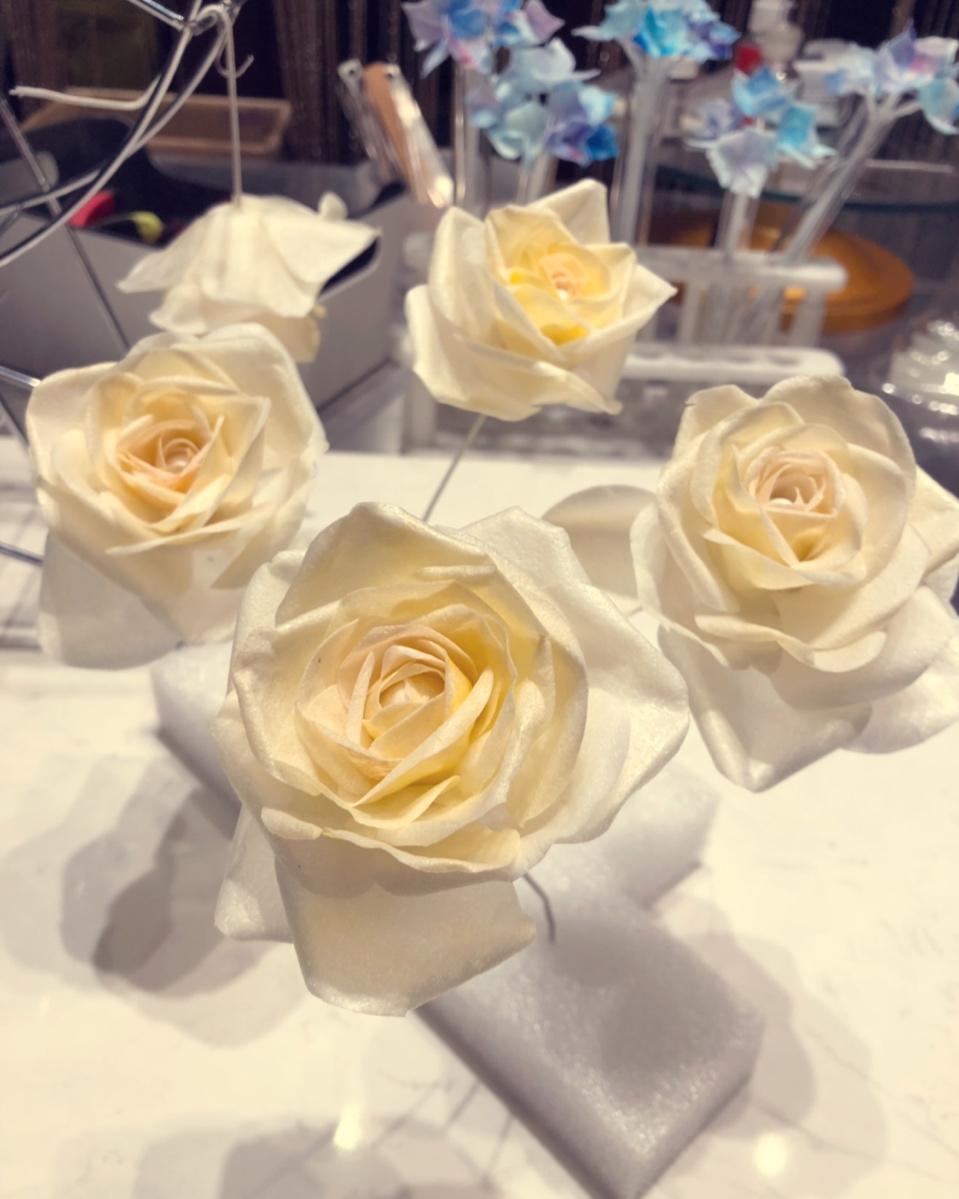 糯米纸、糖纸花-玫瑰