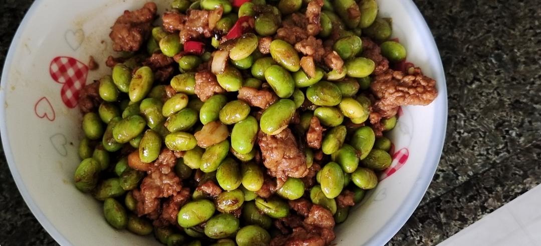 毛豆米炒肉沫