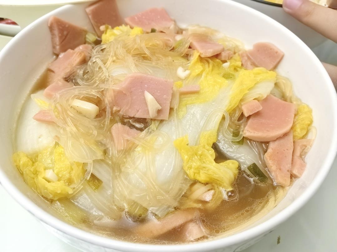 娃娃菜粉丝煲，低卡又鲜美