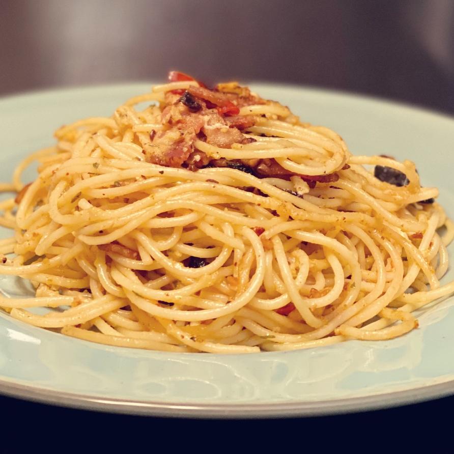 快手香辣培根蛋面spicy carbonara