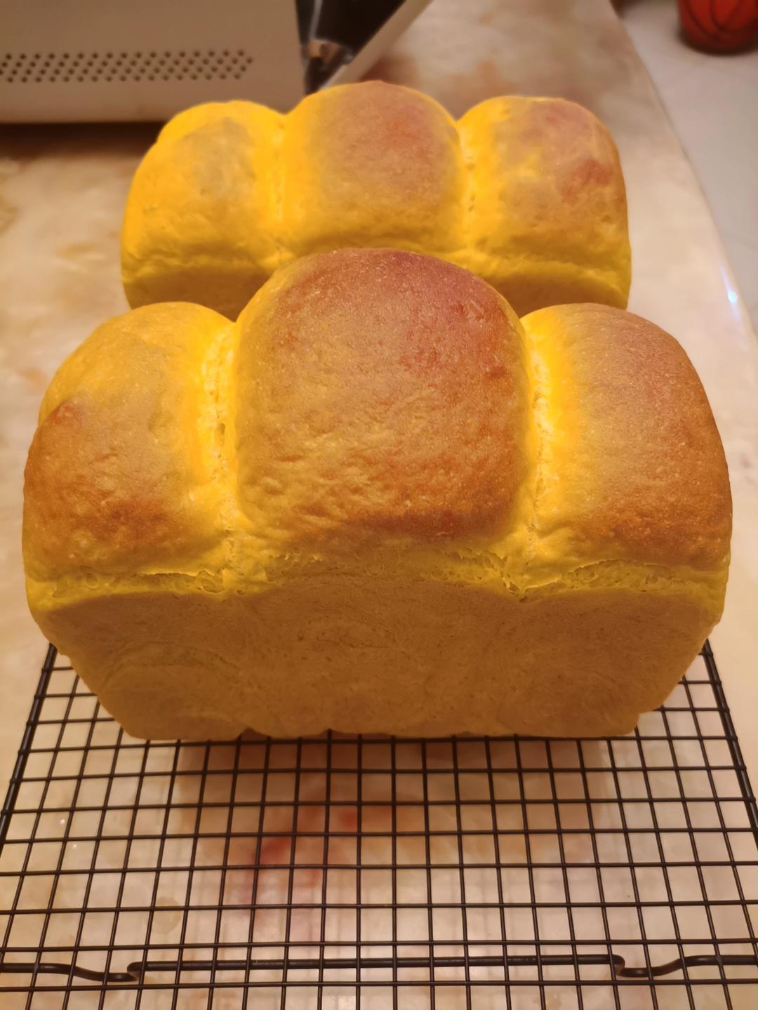 南瓜吐司，奶香南瓜吐司，极致柔软，直接法