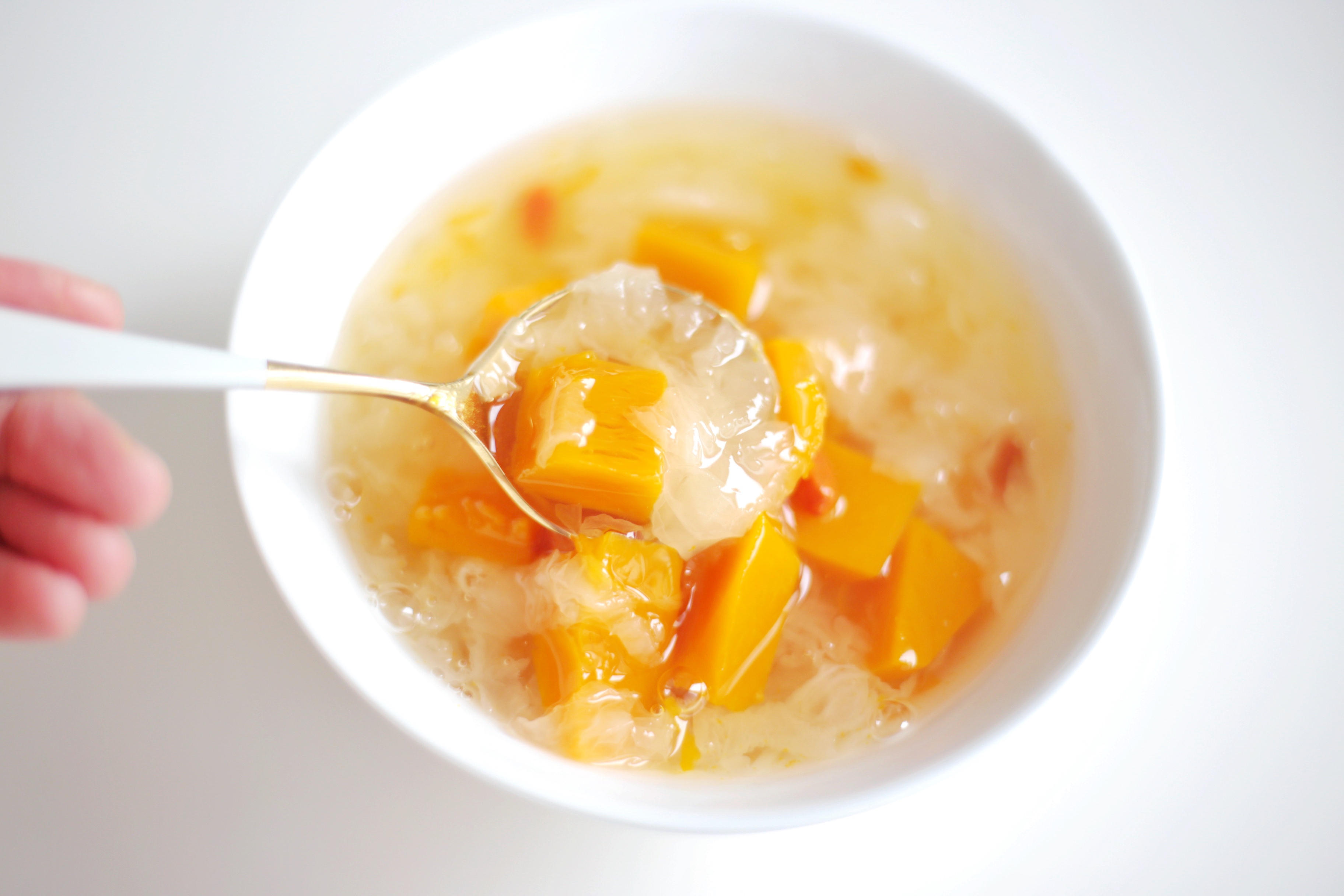 秋季润肺降燥的南瓜银耳雪梨甜汤（松下分体式电饭煲）的做法 步骤7