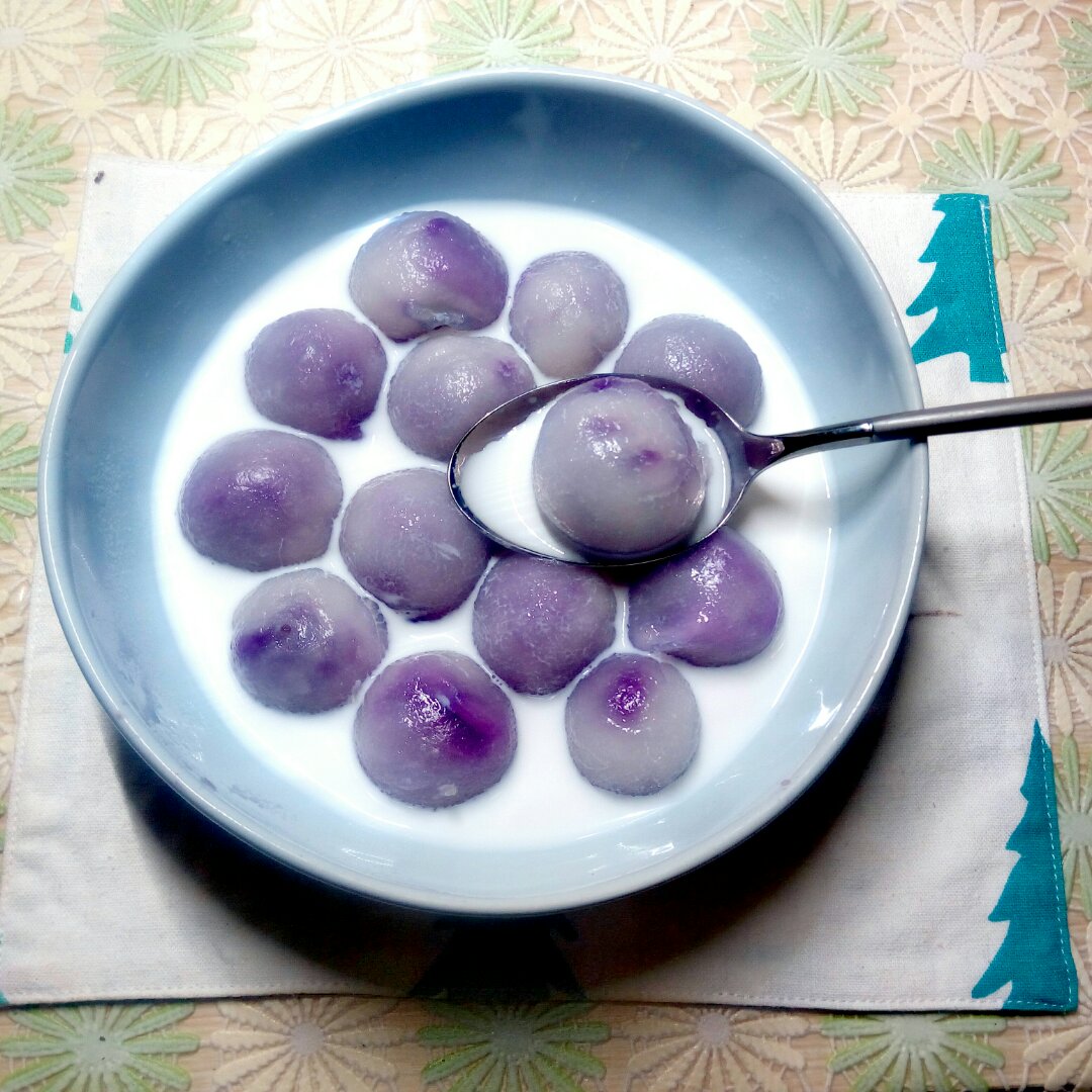 Q弹貌美的水晶紫薯汤圆