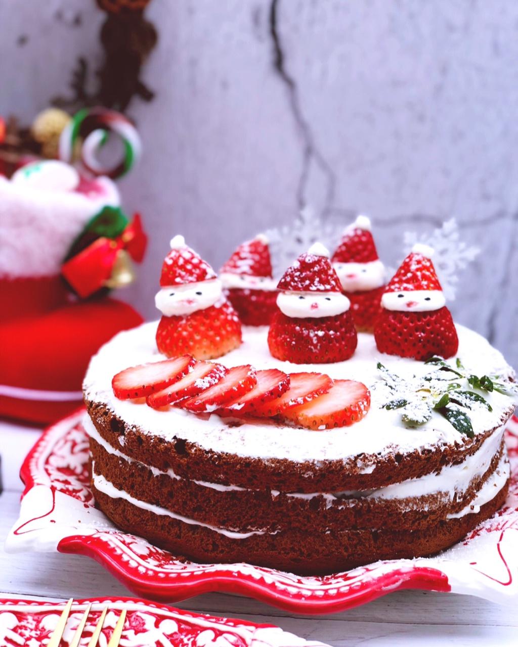 过个萌萌的美美的圣诞节【欢乐滴雪景圣诞老人蛋糕】