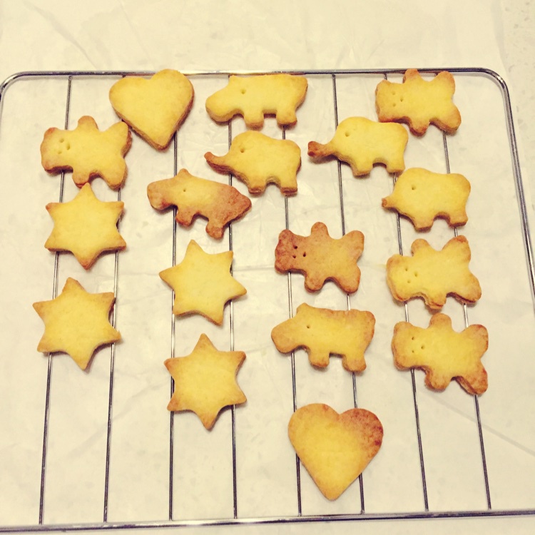 抱杏仁的小熊造型饼干