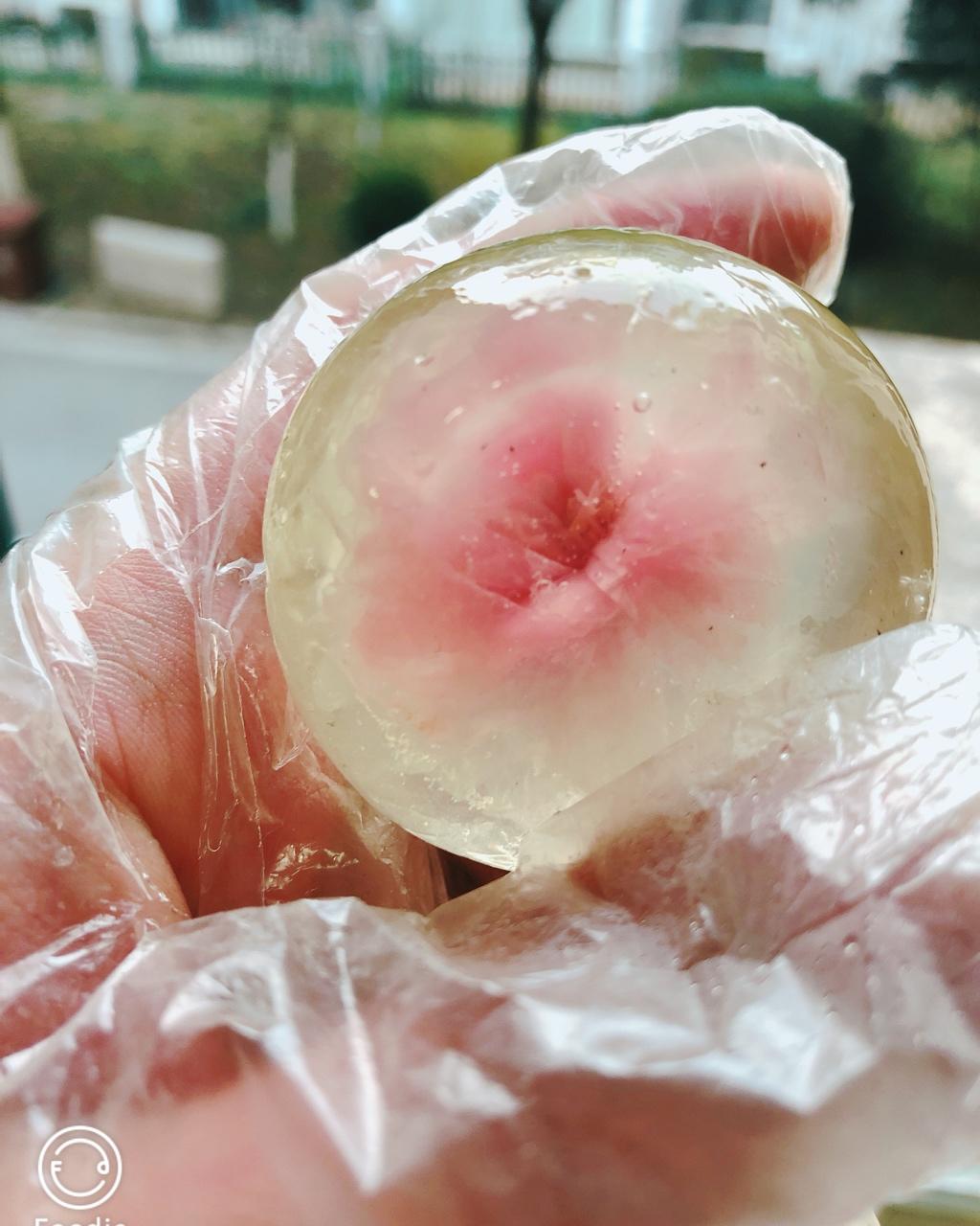 蓝莓味的波比做的樱花水信玄饼