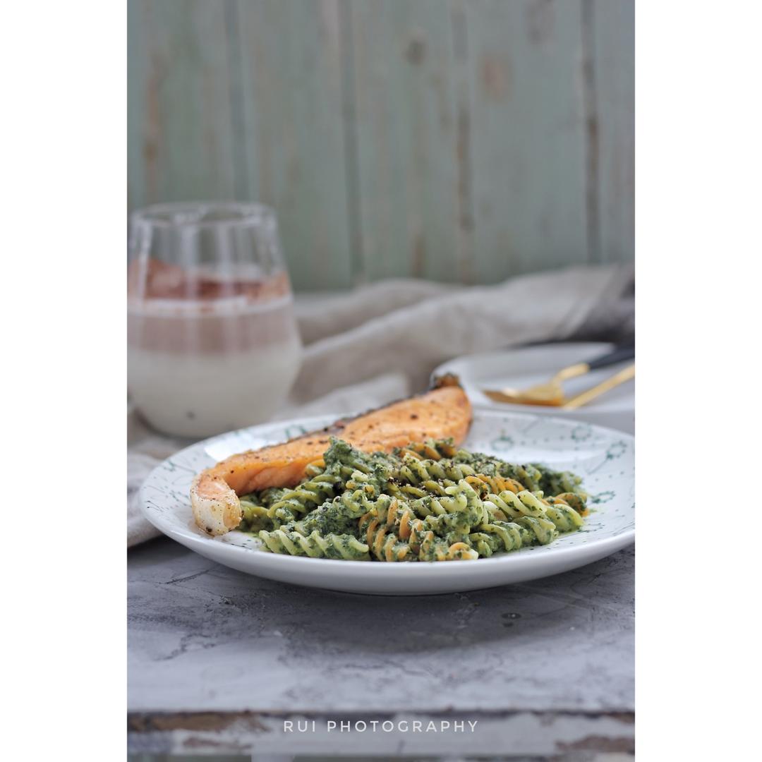 【无油低脂】菠菜青酱意面