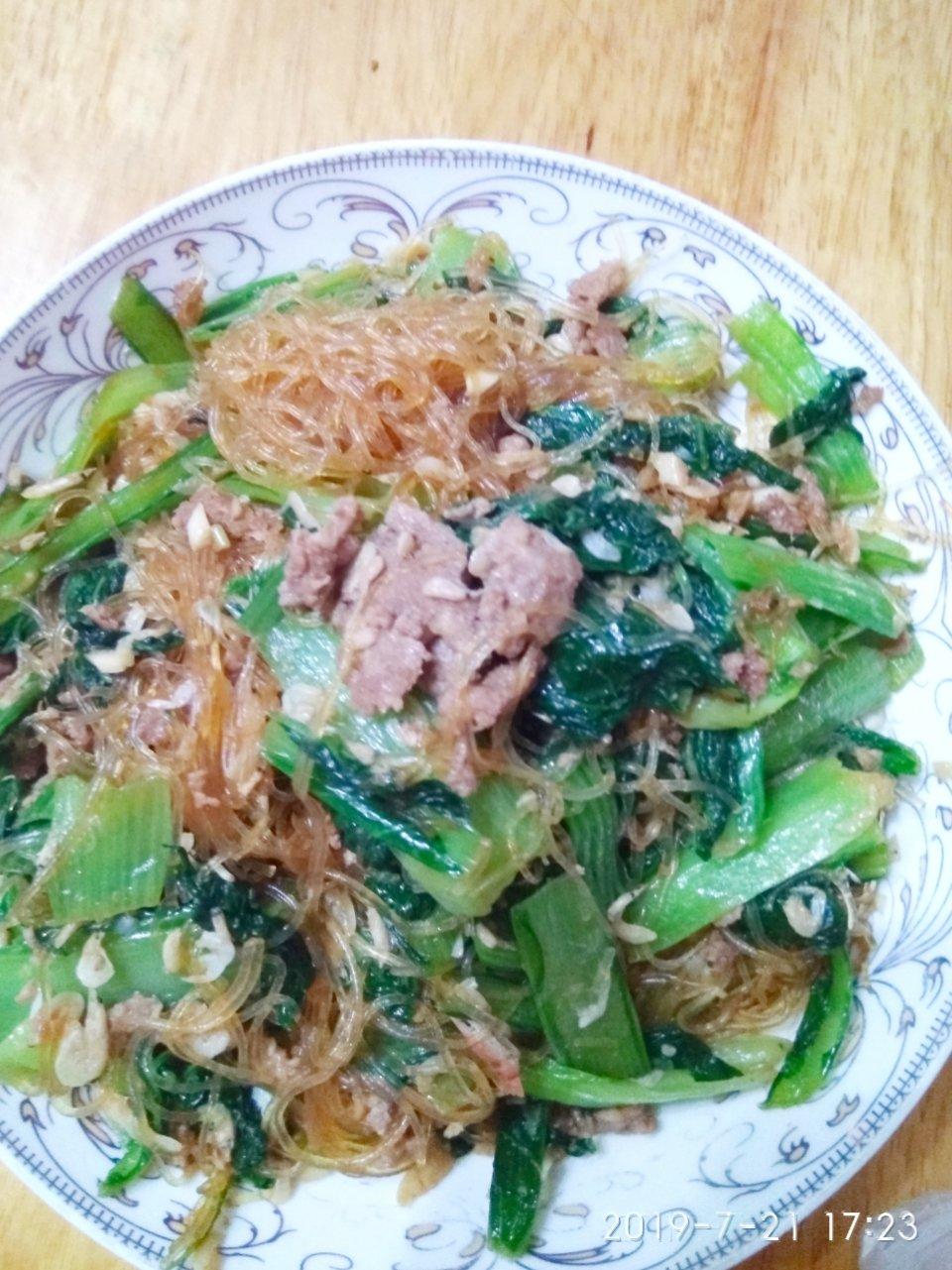 肉末粉丝小白菜
