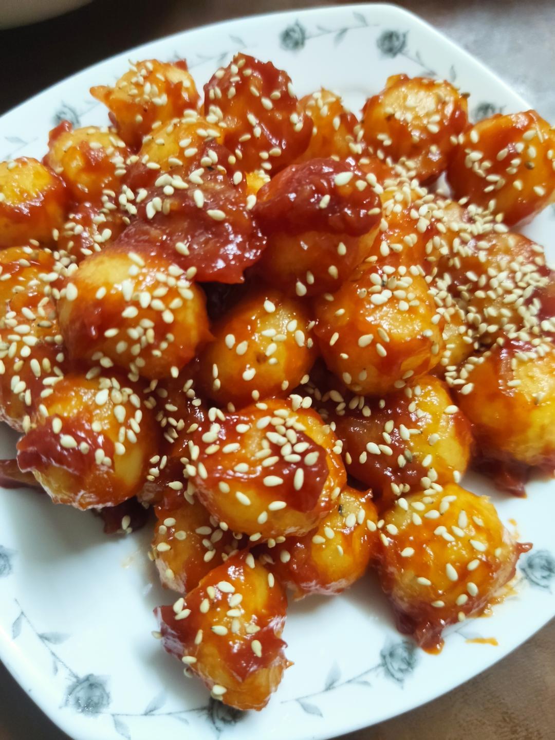 番茄土豆球，酸甜开胃，软糯Q弹