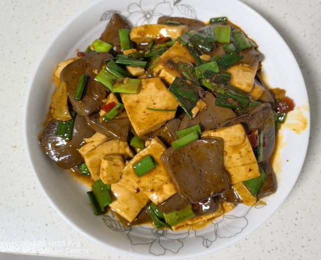 家常菜--红烧猪血豆腐