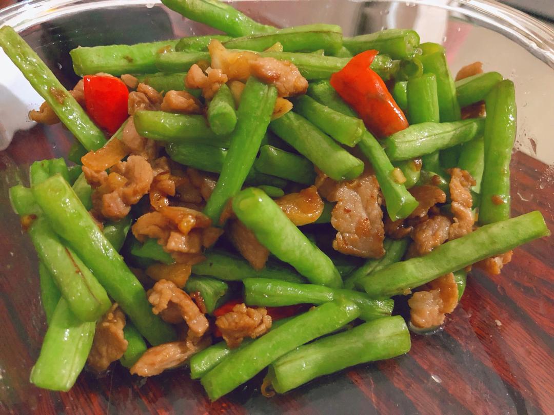 豆角炒肉片的做法