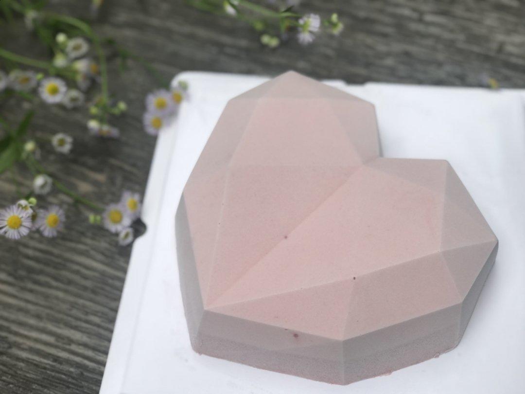 少女❤3D钻石心形覆盆子乳酪慕斯（7寸）