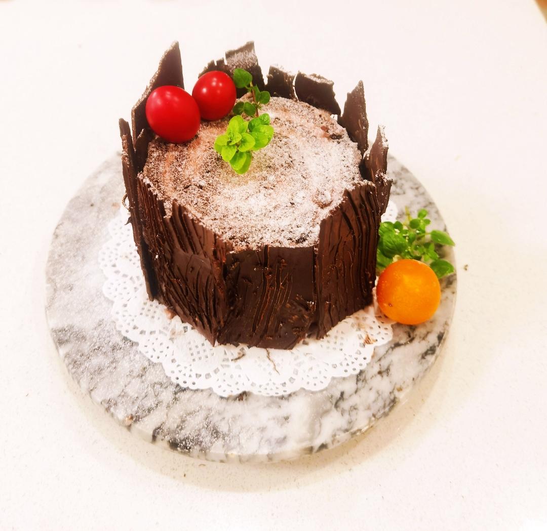 【圣诞树桩蛋糕】