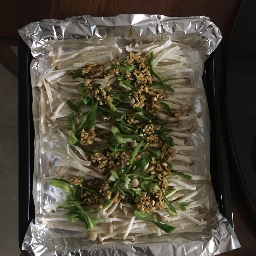 夏日特供--蒜蓉粉丝烤金针菇