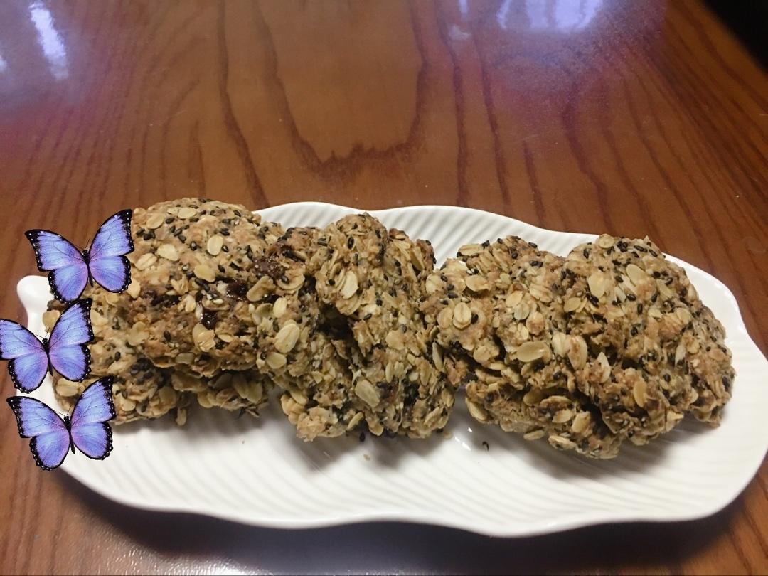 素食:有机燕麦芝麻大饼干