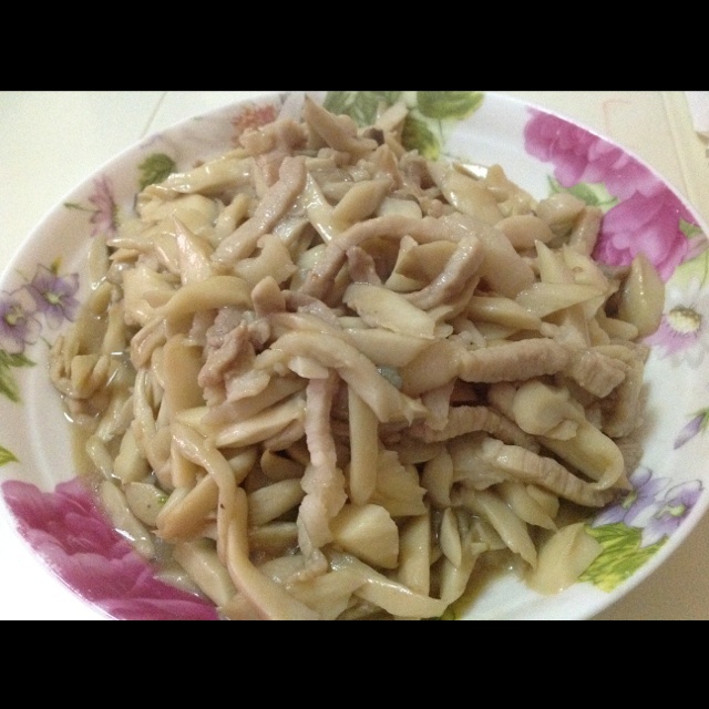 手撕杏鲍菇炒肉丝