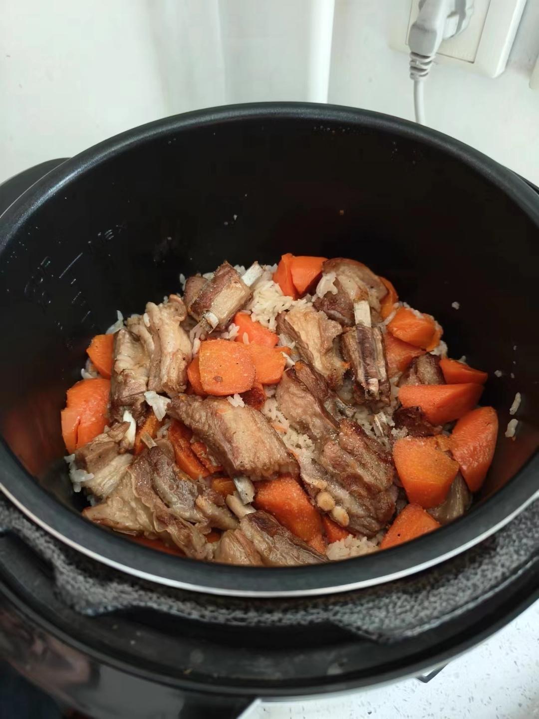 懒人版电压力锅羊排抓饭的做法