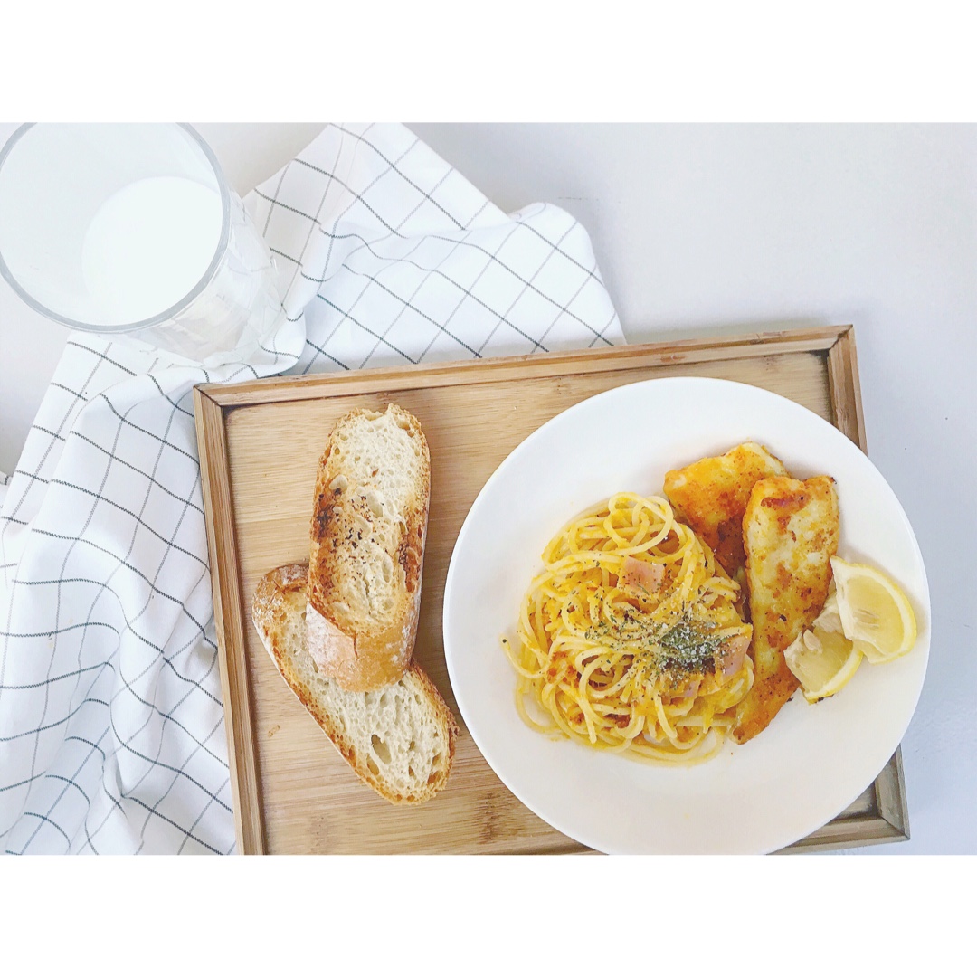 奶香南瓜火腿意面