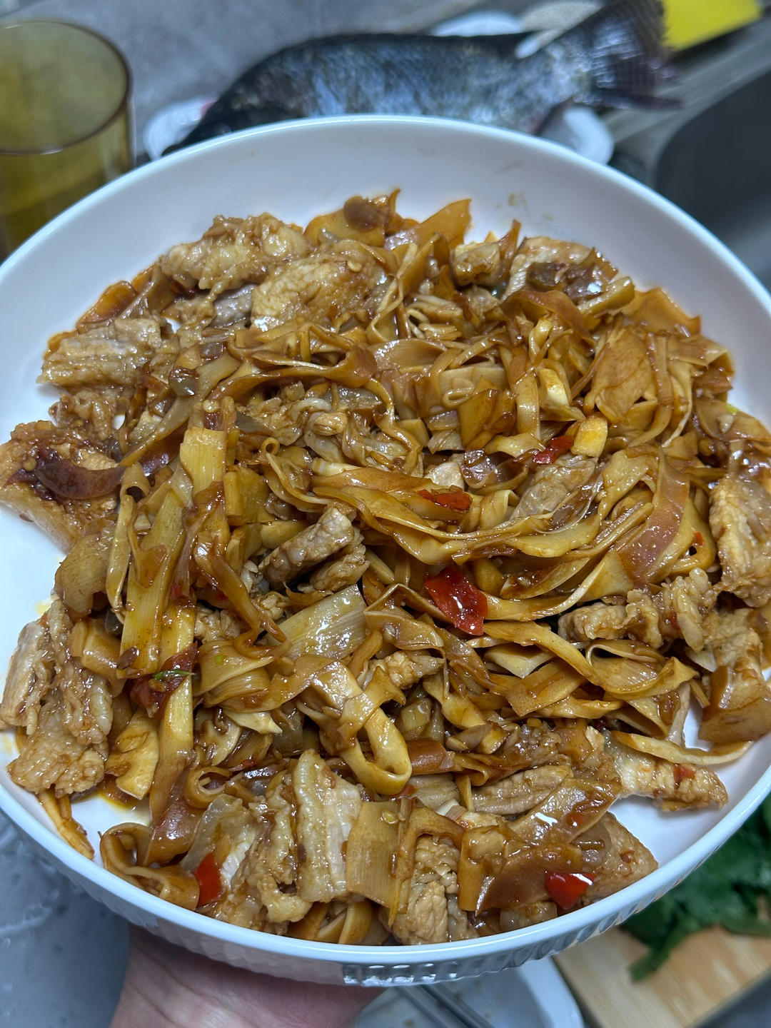 湖南名菜-糯米笋小炒肉