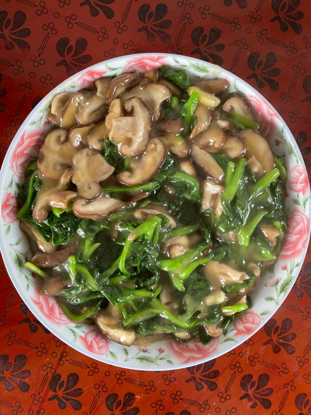 上海青炒香菇