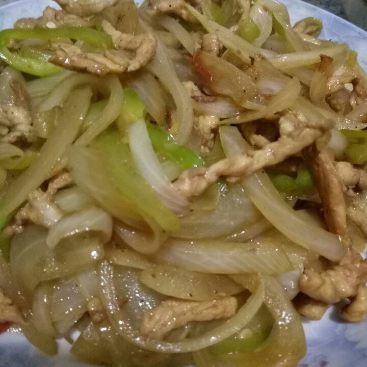 洋葱青椒炒肉丝