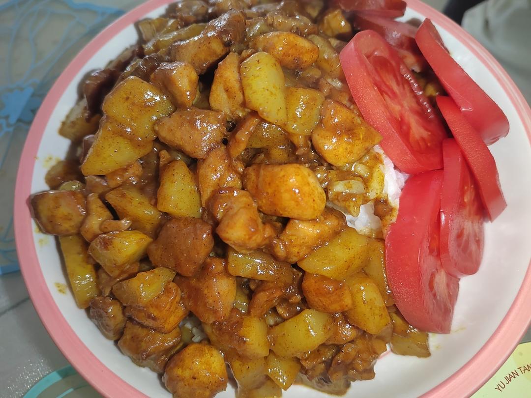 咖喱鸡腿饭