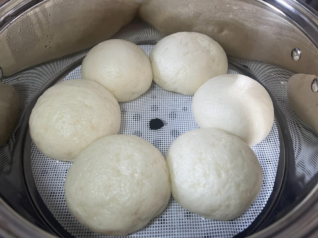 烫面馒头（一次发酵，个个水光肌）