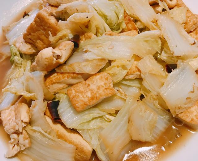 煎豆腐炒白菜