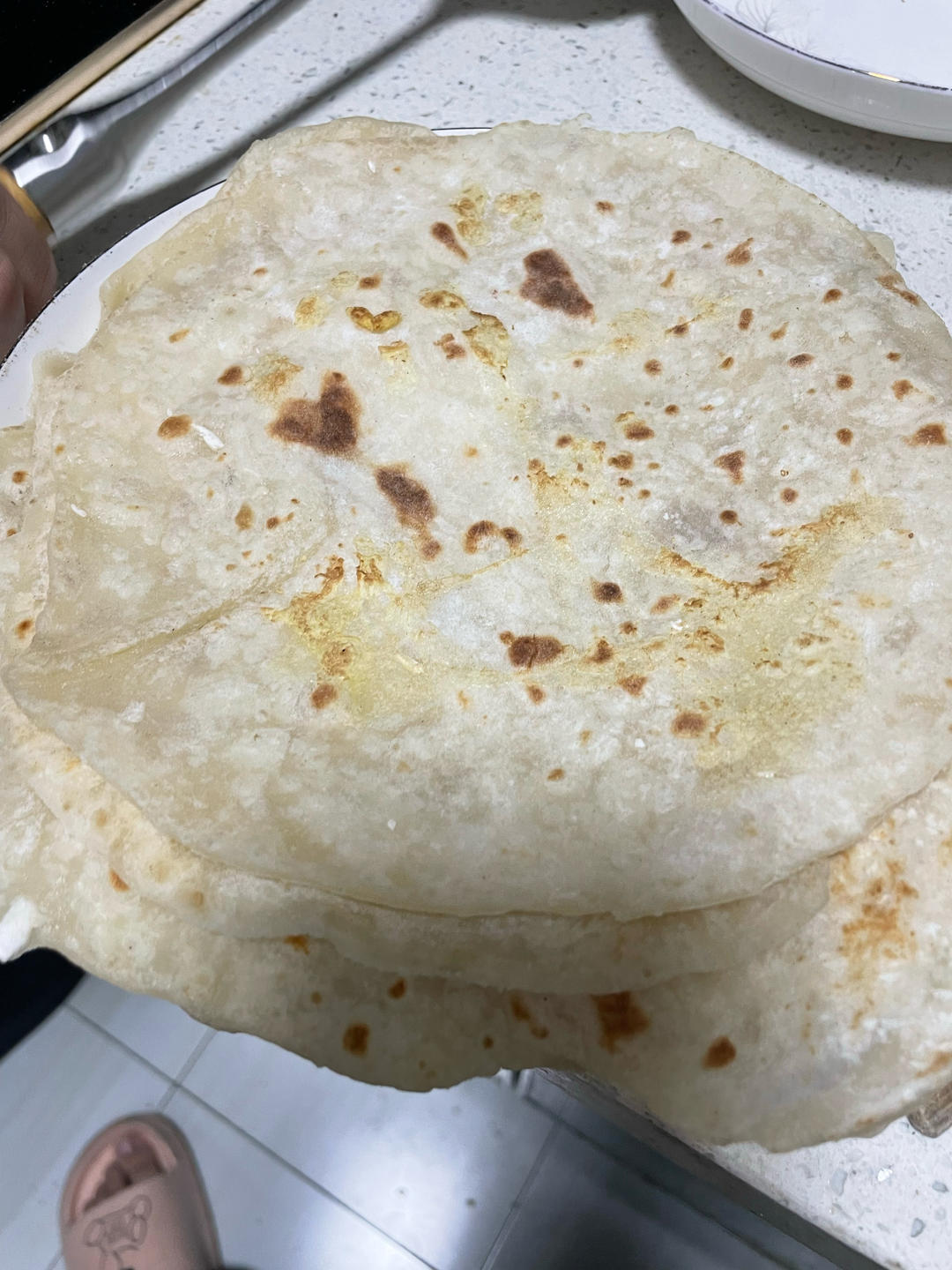 卷饼、春饼皮又薄又软还有韧劲的秘方