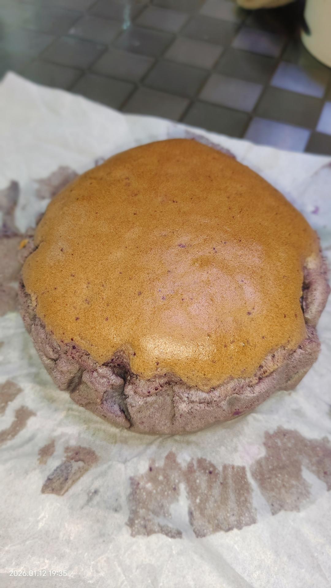 谷朊粉版——芋泥爆浆古早蛋糕