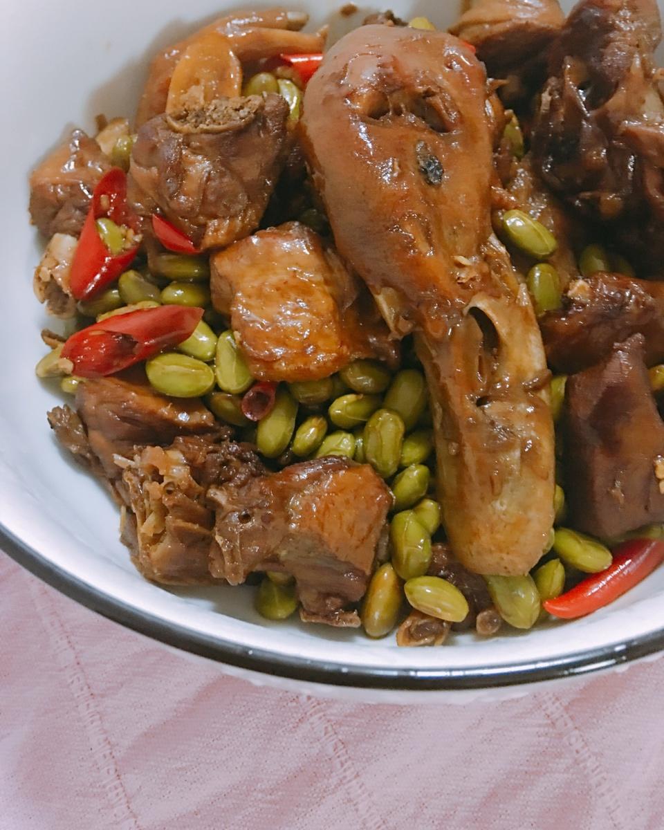 毛豆烧鸭