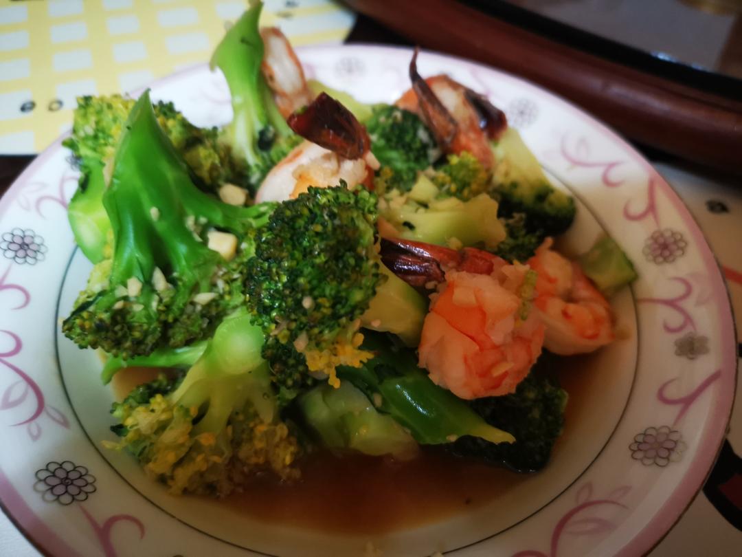 减肥去脂的西兰花炒虾仁