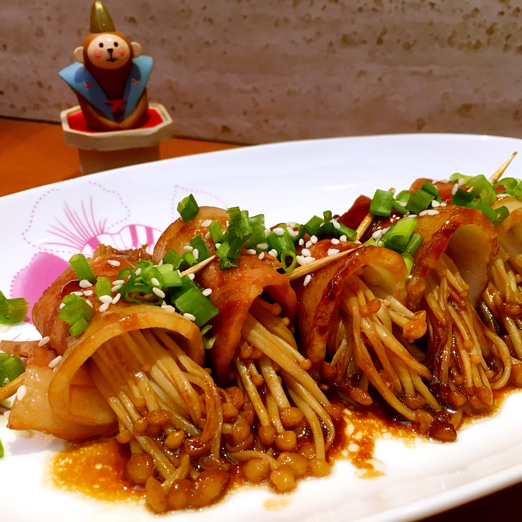 香煎培根金针菇卷