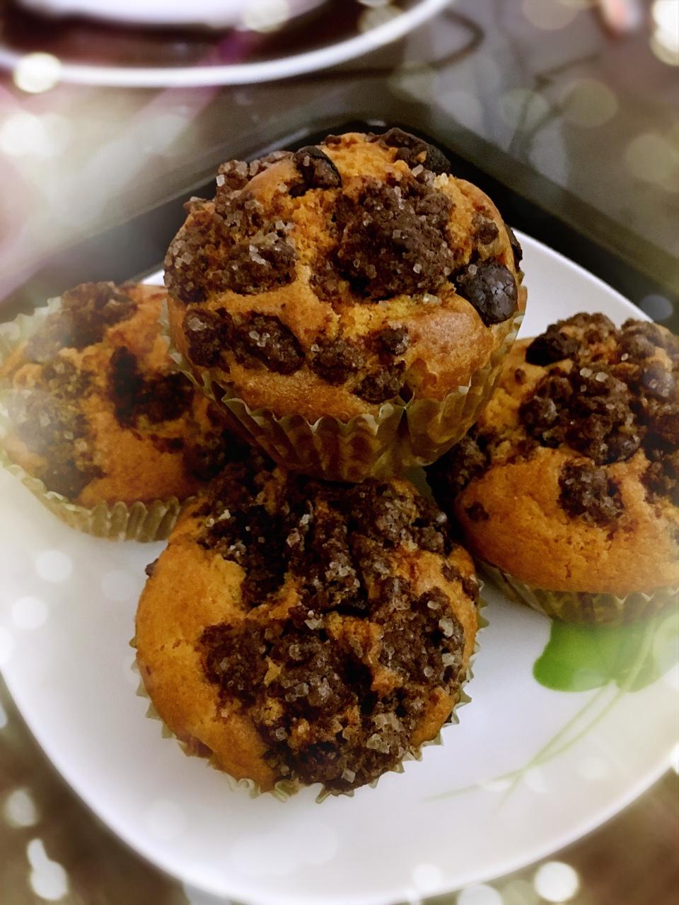 巧克力酥顶玛芬蛋糕 Choc Chip Muffins