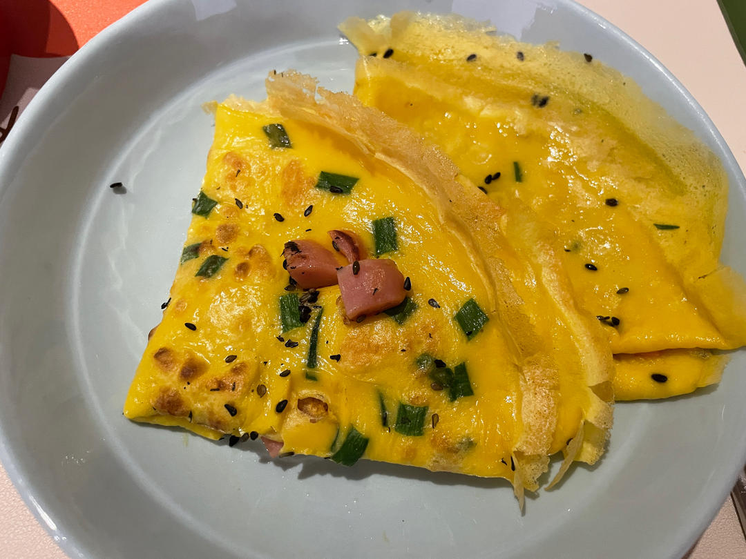 简单快手鸡蛋饼 柔软翻面不破