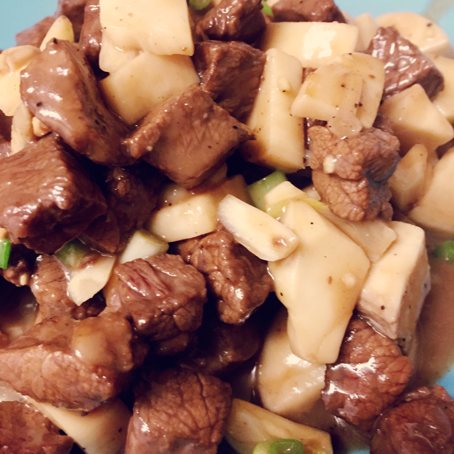 黑椒杏鲍菇牛肉粒